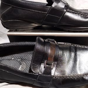 Calvin Klein men's black horse bit slip on loafers size 12